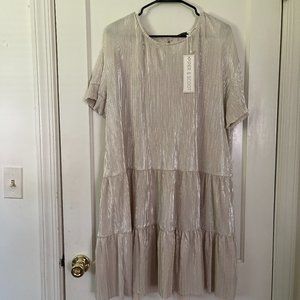 Piper & Scoot Arabella Shimmer Tiered Dress in Cream